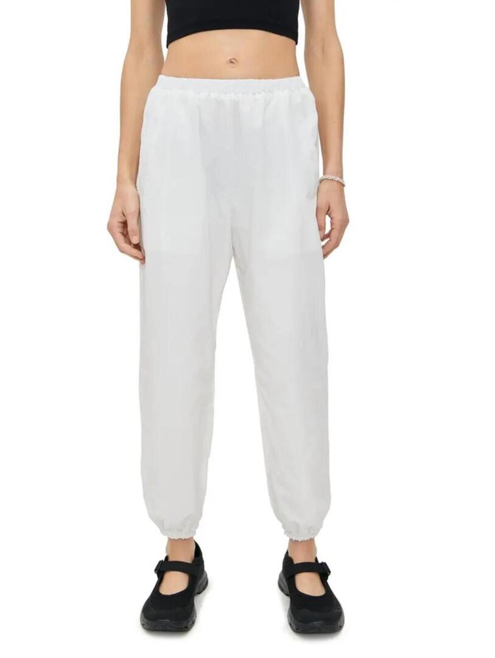 NWT Eugene Kim LOVE Martina Optic White Tennis Warm-Up Pants